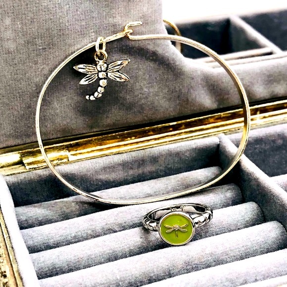 Vintage Dragonfly Bracelet & Ring - Picture 2 of 9